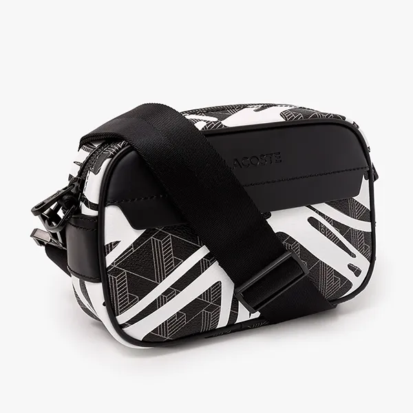Túi Đeo Chéo Nam Lacoste Small The Blend Reporter Bag NH4785BG Q11 Màu Đen Trắng