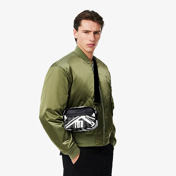 Túi Đeo Chéo Nam Lacoste Small The Blend Reporter Bag NH4785BG Q11 Màu Đen Trắng