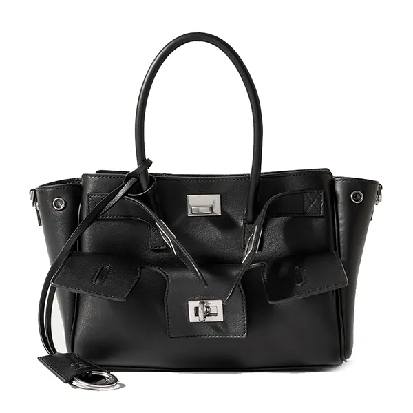 Túi Đeo Chéo Nữ Balenciaga Carry All Bel Air Mini Leather Tote Màu Đen