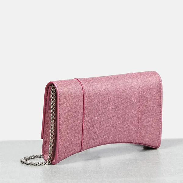 Túi Đeo Chéo Nữ Balenciaga Hourglass Mini Wallet On Chain Màu Hồng Đậm
