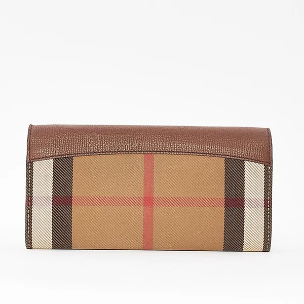 Túi Đeo Chéo Nữ Burberry Check Canvas & Brown Leather Henley Wallet On Chain Màu Nâu