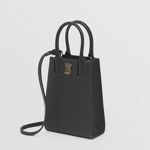 Túi Đeo Chéo Nữ Burberry Grainy Leather Micro Frances Black Crossbody Bag Màu Đen