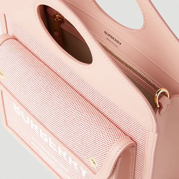 Túi Đeo Chéo Nữ Burberry Logo Print Pocket Bag 8063311 Màu Hồng Nhạt