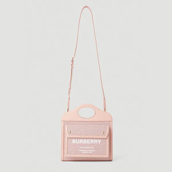 Túi Đeo Chéo Nữ Burberry Logo Print Pocket Bag 8063311 Màu Hồng Nhạt