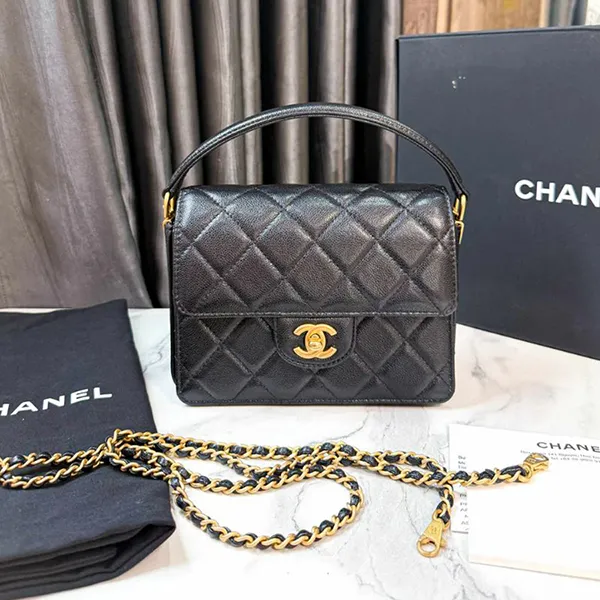Túi Đeo Chéo Nữ Chanel AS5165 Mini Flap Bag With Handle Decoration Màu Đen