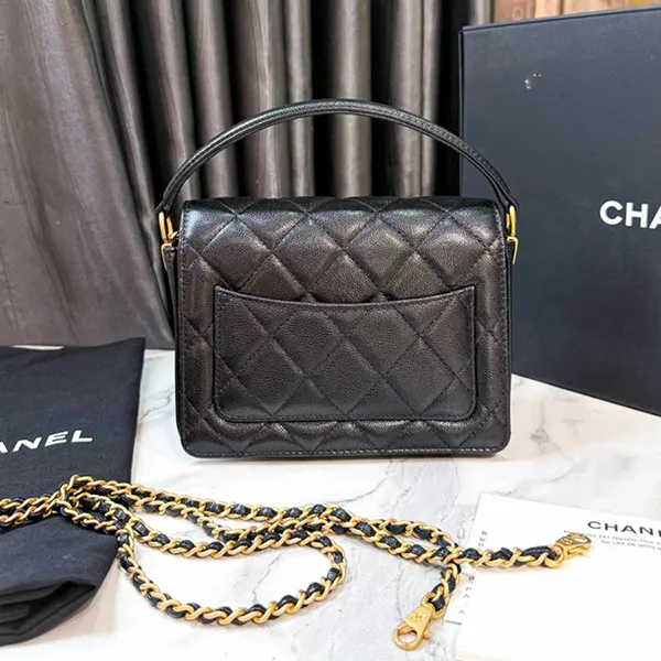 Túi Đeo Chéo Nữ Chanel AS5165 Mini Flap Bag With Handle Decoration Màu Đen