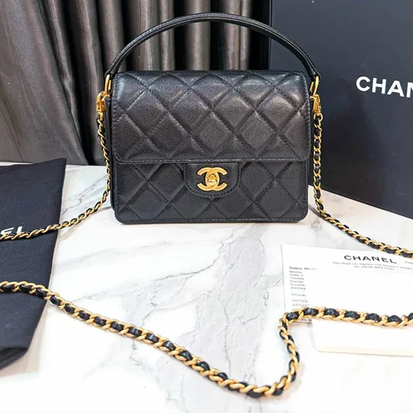 Túi Đeo Chéo Nữ Chanel AS5165 Mini Flap Bag With Handle Decoration Màu Đen