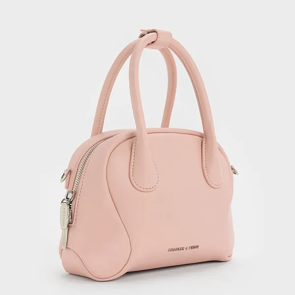Túi Đeo Chéo Nữ Charles & Keith CNK Nelly Bowling Bag Light Pink CK2-30160242 Màu Hồng