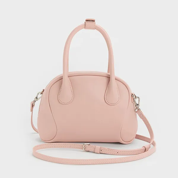 Túi Đeo Chéo Nữ Charles & Keith CNK Nelly Bowling Bag Light Pink CK2-30160242 Màu Hồng