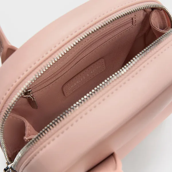 Túi Đeo Chéo Nữ Charles & Keith CNK Nelly Bowling Bag Light Pink CK2-30160242 Màu Hồng