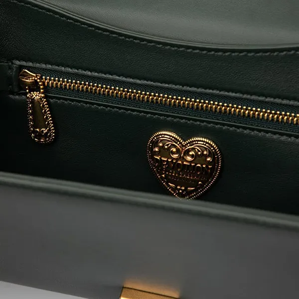 Túi Đeo Chéo Nữ Dolce & Gabbana Dark Green Leather Bag Màu Xanh Lá Đậm