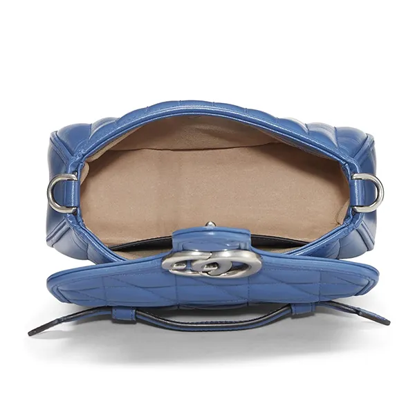 Túi Đeo Chéo Nữ Gucci GG Marmont Mini Top Handle Bag 583571 Màu Xanh
