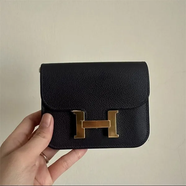 Túi Đeo Chéo Nữ Hermès Constance Slim Bag Màu Đen