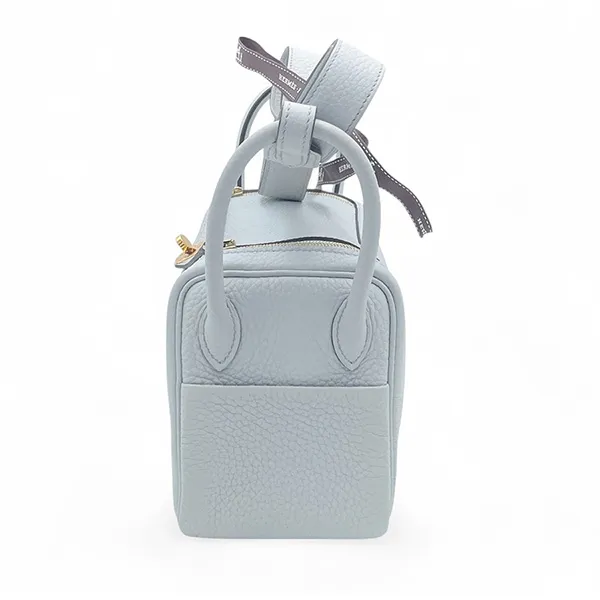 Túi Đeo Chéo Nữ Hermès Mini Lindy 20 TC Leather Holy Grail Blue Màu Xanh Blue
