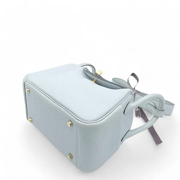 Túi Đeo Chéo Nữ Hermès Mini Lindy 20 TC Leather Holy Grail Blue Màu Xanh Blue