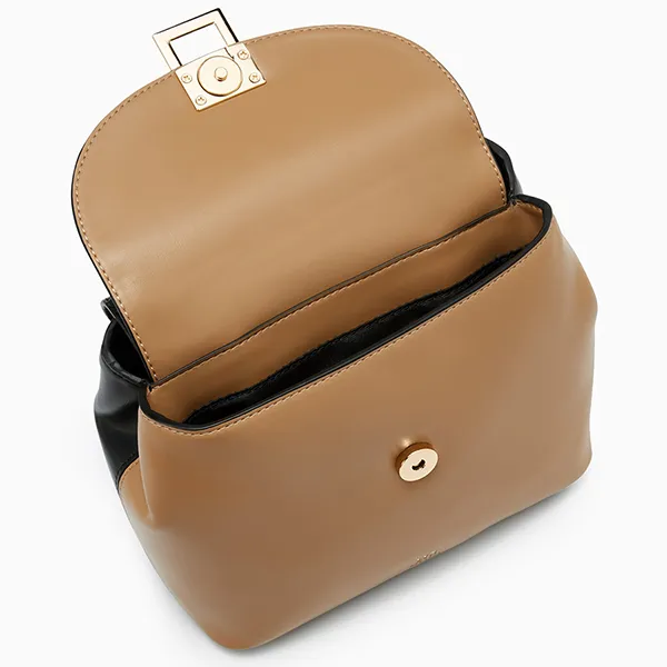 Túi Đeo Chéo Nữ Lyn Devyn Top Handle Handbag - Black Variation 2 L25FBWB027 Màu Nâu Đen