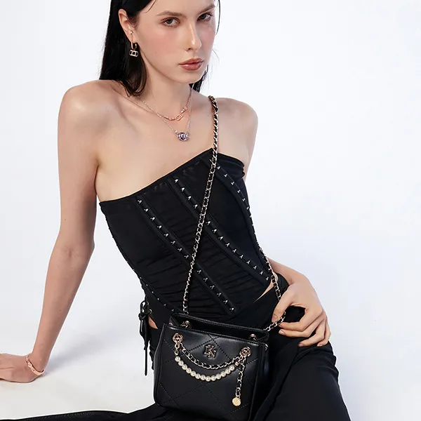 Túi Đeo Chéo Nữ Lyn Ferna S Crossbody Bag - Black LL25FBF006 Màu Đen
