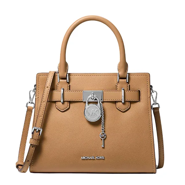 Túi Đeo Chéo Nữ Michael Kors MK Hamilton Small Leather Satchel 35S3SHMS1L Màu Nâu