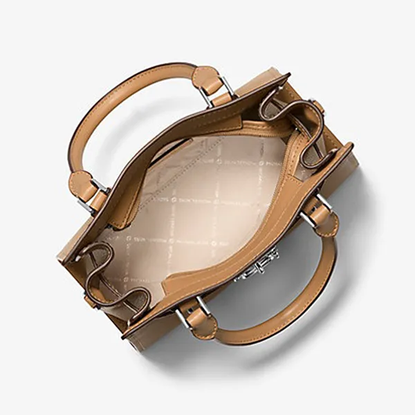 Túi Đeo Chéo Nữ Michael Kors MK Hamilton Small Leather Satchel 35S3SHMS1L Màu Nâu