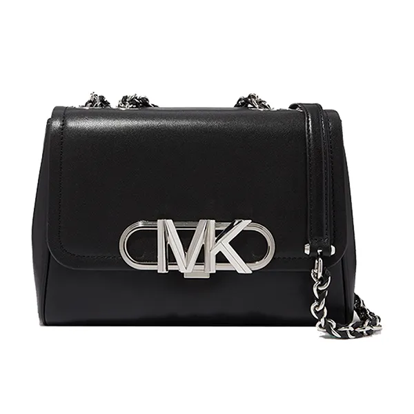 Túi Đeo Chéo Nữ Michael Kors MK Medium Parker Shoulder Bag In Leather Màu Đen (Logo Bạc)