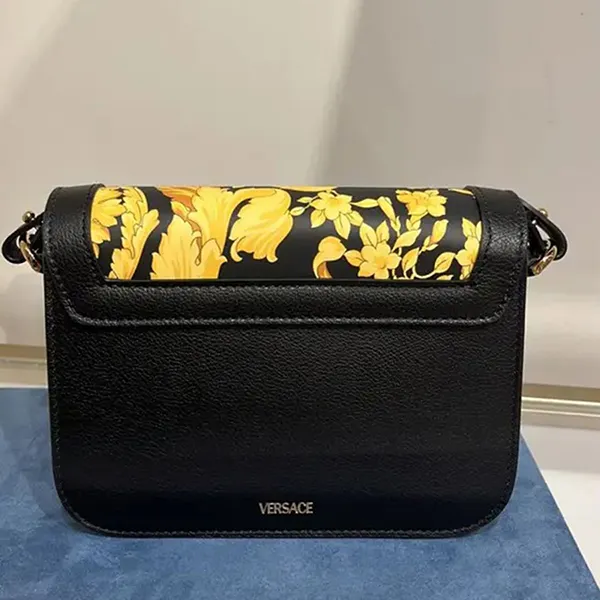 Túi Đeo Chéo Nữ Versace Palazzo Empire Leather Handbag Màu Đen Vàng