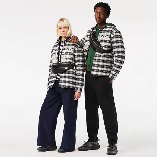 Túi Đeo Chéo Unisex Lacoste Contrast Coordinate Waist Bag NU4071PN Màu Đen