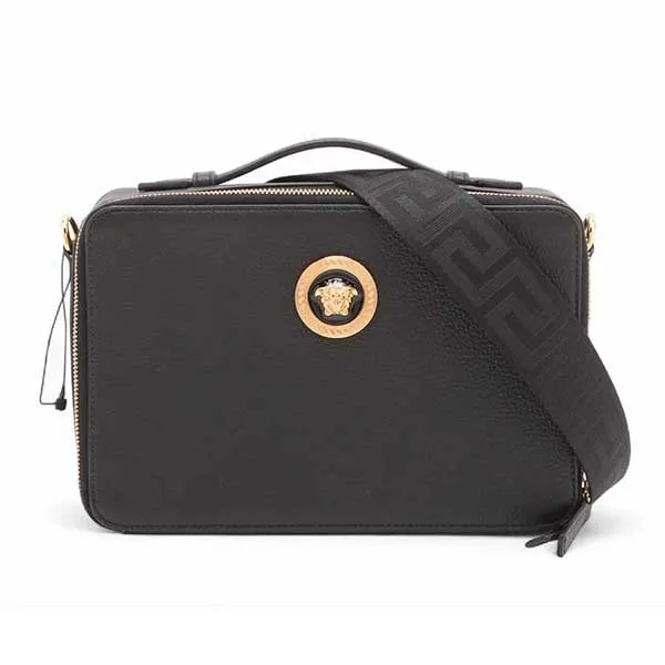 Túi Đeo Chéo Nam Versace Medusa Leather 2 Way Màu Đen
