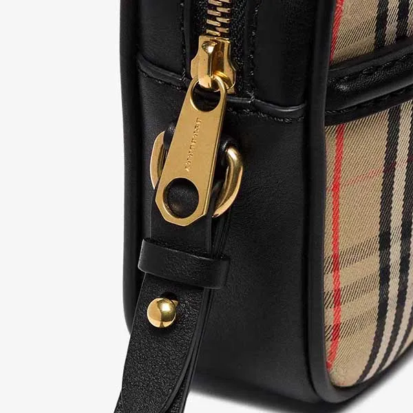 Túi Đeo Hông Burberry Antique Garnet Link Fabric Leather Belt Bag Màu Beige