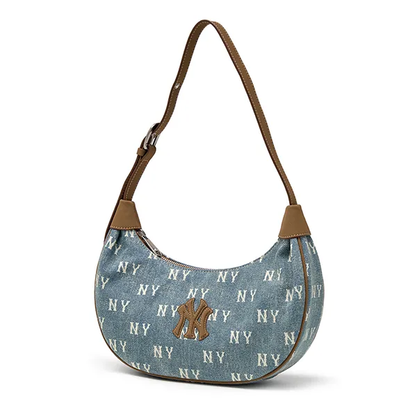 Túi Đeo Vai Nữ MLB Hobo Denim Classic New York Yankees 3ABQMV55N-50BLL Màu Xanh Blue