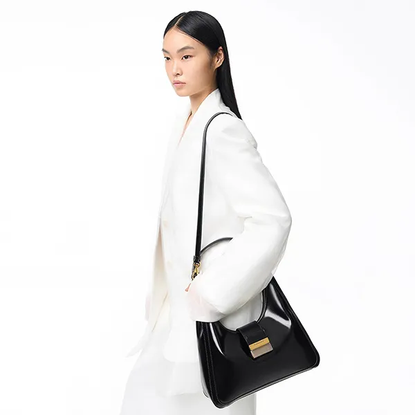 Túi Đeo Vai Nữ Charles & Keith CNK Charlot Hobo Bag Black CK2-40840561 Màu Đen