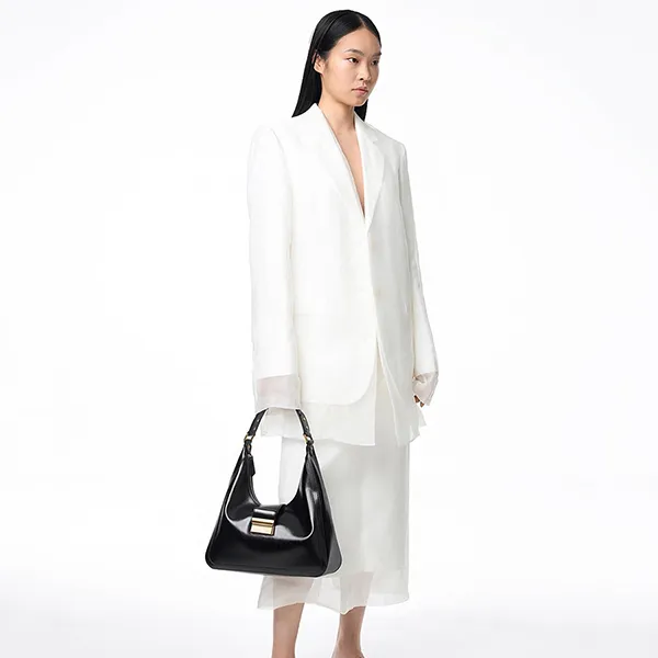 Túi Đeo Vai Nữ Charles & Keith CNK Charlot Hobo Bag Black CK2-40840561 Màu Đen