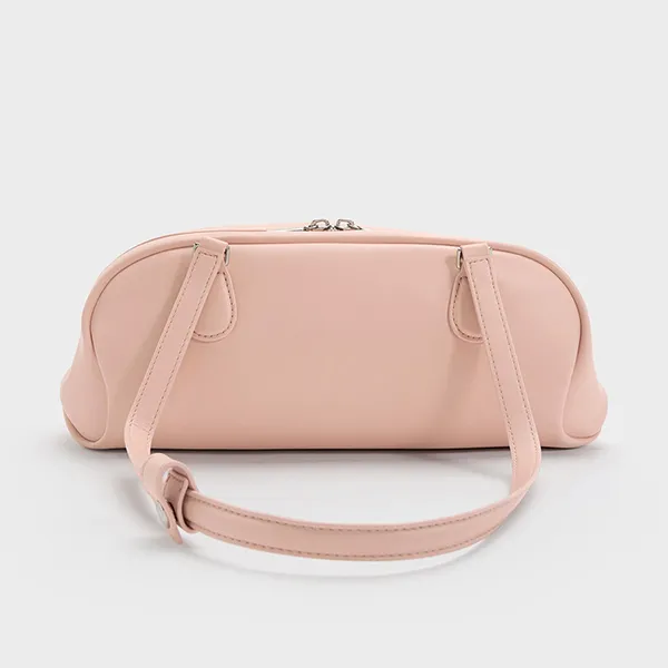 Túi Đeo Vai Nữ Charles & Keith CNK Nelly Elongated Shoulder Bag Light Pink CK2-30782751 Màu Hồng
