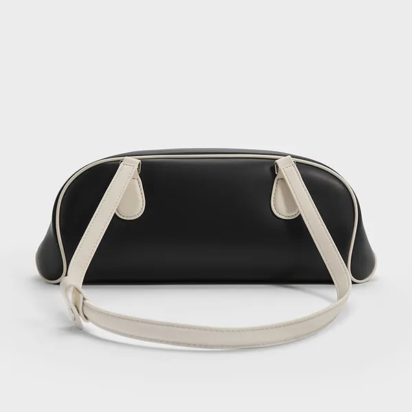 Túi Đeo Vai Nữ Charles & Keith CNK Nelly Two-Tone Elongated Shoulder Bag Multi CK2-30782751 Màu Đen/Trắng
