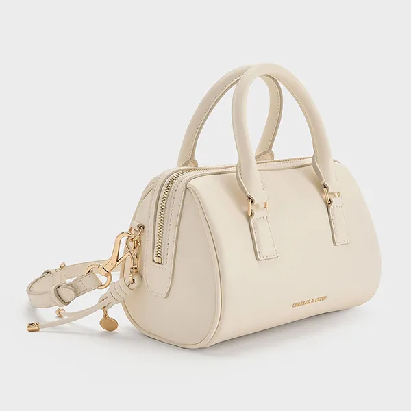 Túi Đeo Vai Nữ Charles & Keith Everleigh Bowling Bag - Cream CK2-30671768 Màu Cream
