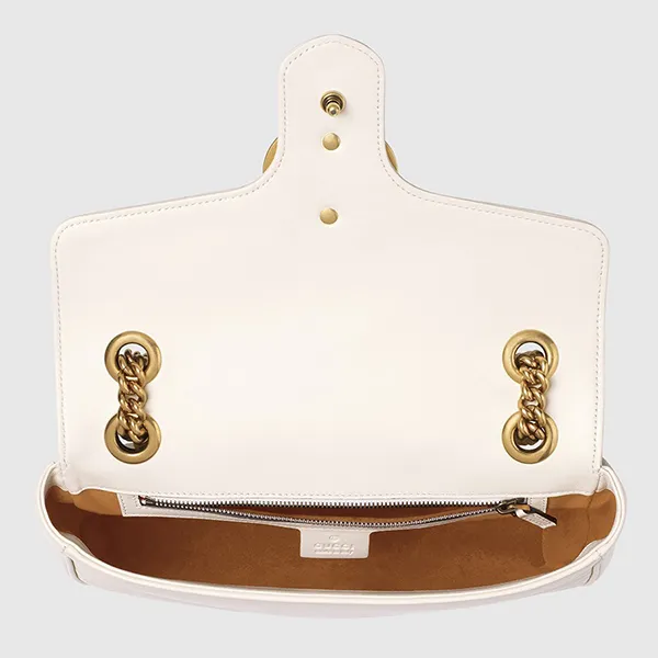 Túi Đeo Vai Nữ Gucci GG Marmont Matelasse Small Bag Màu Trắng