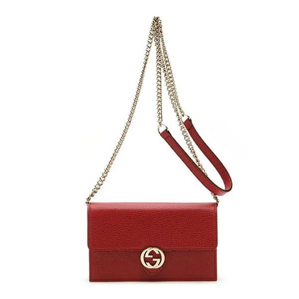 Túi Đeo Vai Nữ Gucci Leather GG Chain Shoulder Bag 510314 CAO0G 6420 Màu Đỏ