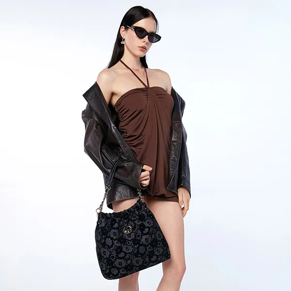 Túi Đeo Vai Nữ Lyn Fontia Bliss Shoulder Bag Black LL25FBT633 Màu Đen