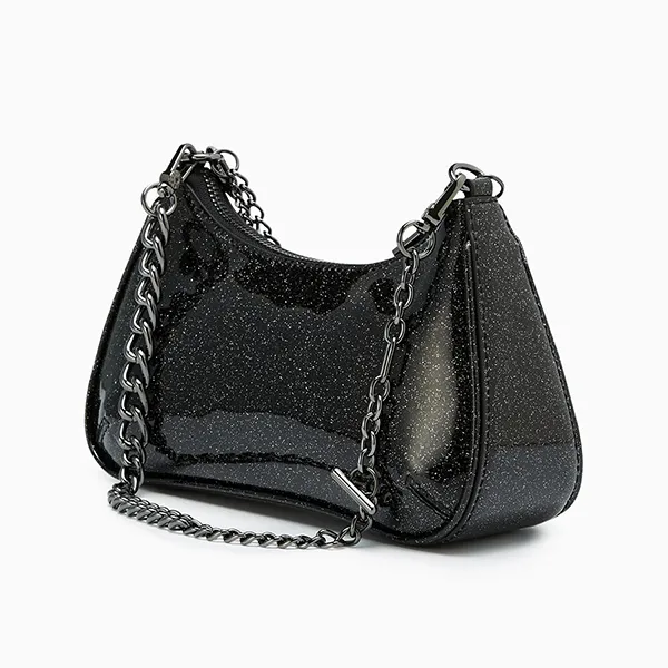 Túi Đeo Vai Nữ Lyn La Benia Shoulder Bag Metalic Black L25FBWA027 Màu Đen