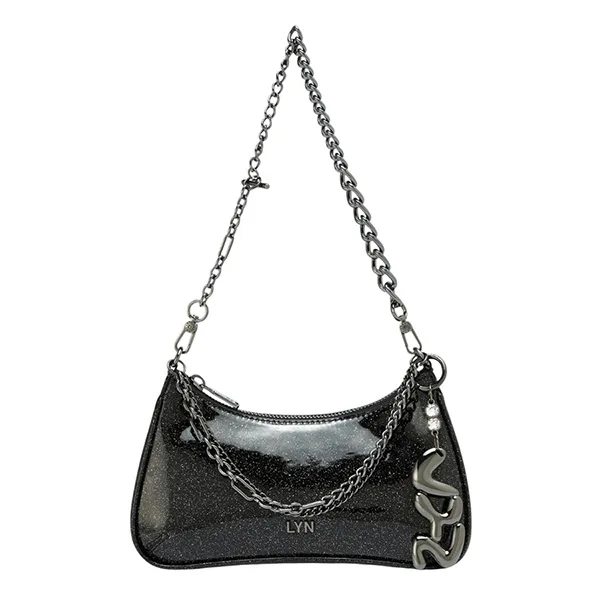 Túi Đeo Vai Nữ Lyn La Benia Shoulder Bag Metalic Black L25FBWA027 Màu Đen