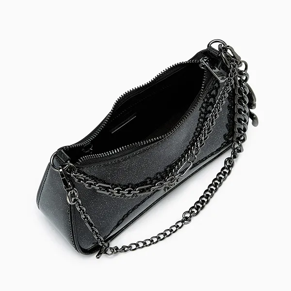 Túi Đeo Vai Nữ Lyn La Benia Shoulder Bag Metalic Black L25FBWA027 Màu Đen