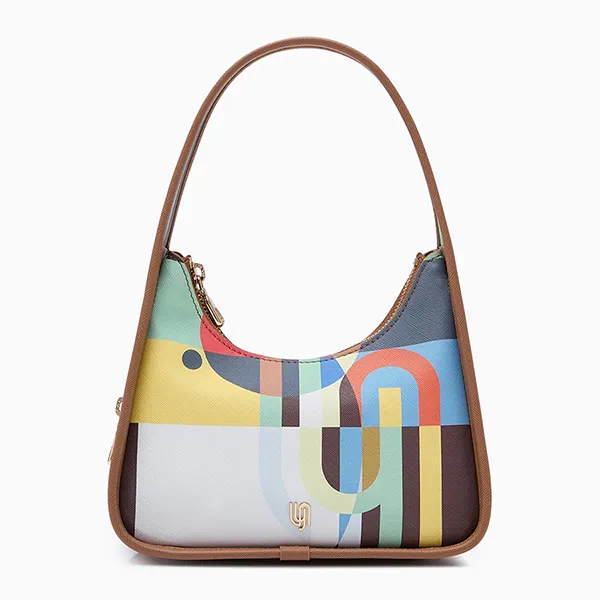 Túi Đeo Vai Nữ Lyn Maddie S Shoulder Bag Printed Brown LL25FBM602 Màu Nâu/Xanh