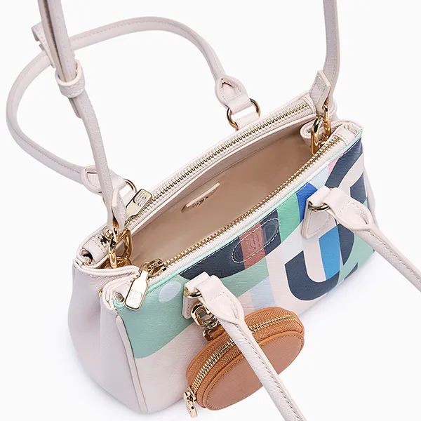 Túi Đeo Vai Nữ Lyn Maddie W/Pocket Shoulder Bag - Printed Ivory LL25FBM600 Màu Trắng Kem