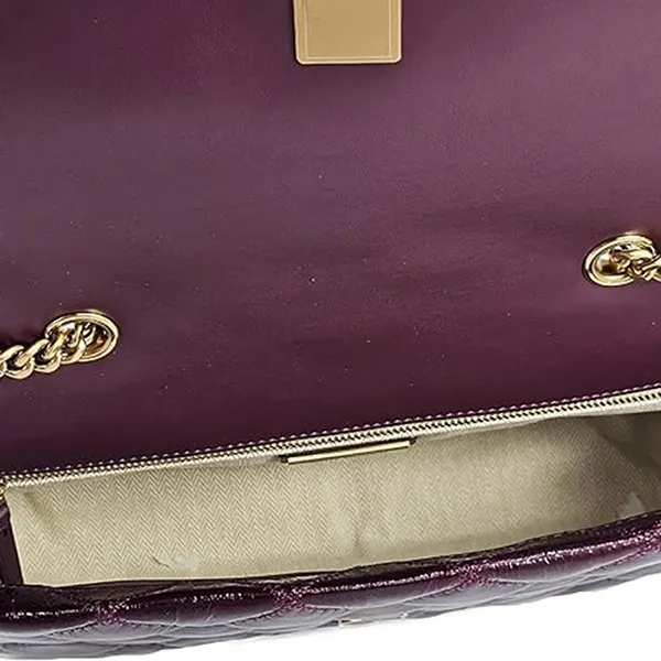 Túi Đeo Vai Nữ Tory Burch 152050 Willa Shine Maroon Purple With Gold Hardware Leather Màu Tím