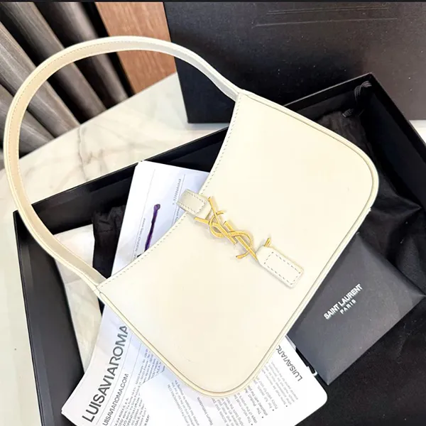 Túi Đeo Vai Nữ Yves Saint Laurent YSL Micro Le 5 À 7 Hobo Mini Leather Shoulder Bag In Crema Màu Kem