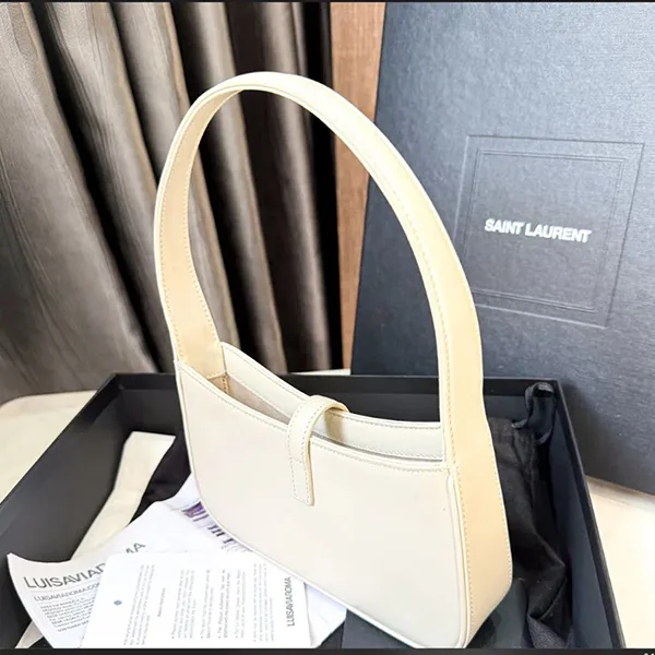 Túi Đeo Vai Nữ Yves Saint Laurent YSL Micro Le 5 À 7 Hobo Mini Leather Shoulder Bag In Crema Màu Kem