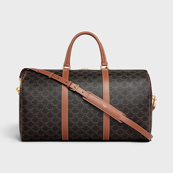 Túi Du Lịch Celine Large Travel Bag IN Triomphe Canvas And Calfskin Màu Nâu