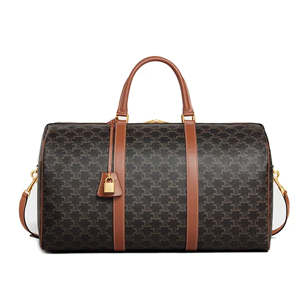 Túi Du Lịch Celine Large Travel Bag IN Triomphe Canvas And Calfskin Màu Nâu