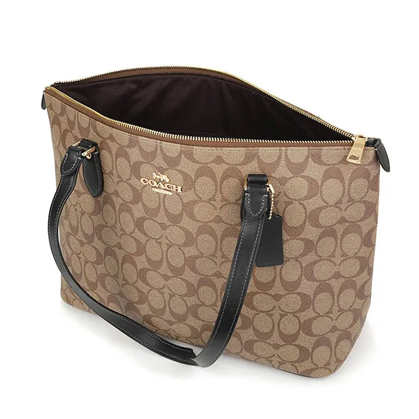 Túi Tote Nữ Coach Gallery Tote Bag In Signature Canvas CS187 Khaki/Black Màu Kaki Đen