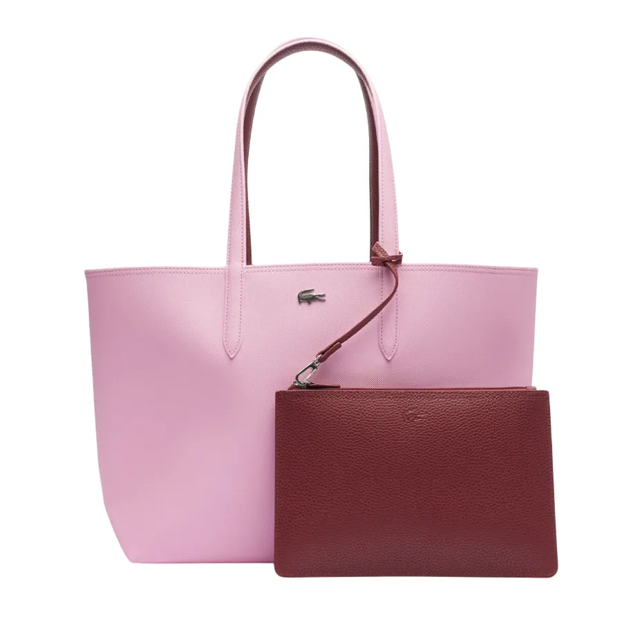 Túi Tote Nữ Lacoste Anna Reversible Tote With Pouch NF2142AA N08 Hai Mặt Màu Hồng/Đỏ