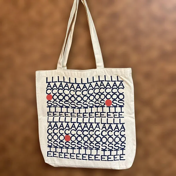 Túi Tote Nữ Lacoste Eco Bag Lettering Design Màu Trắng Họa Tiết